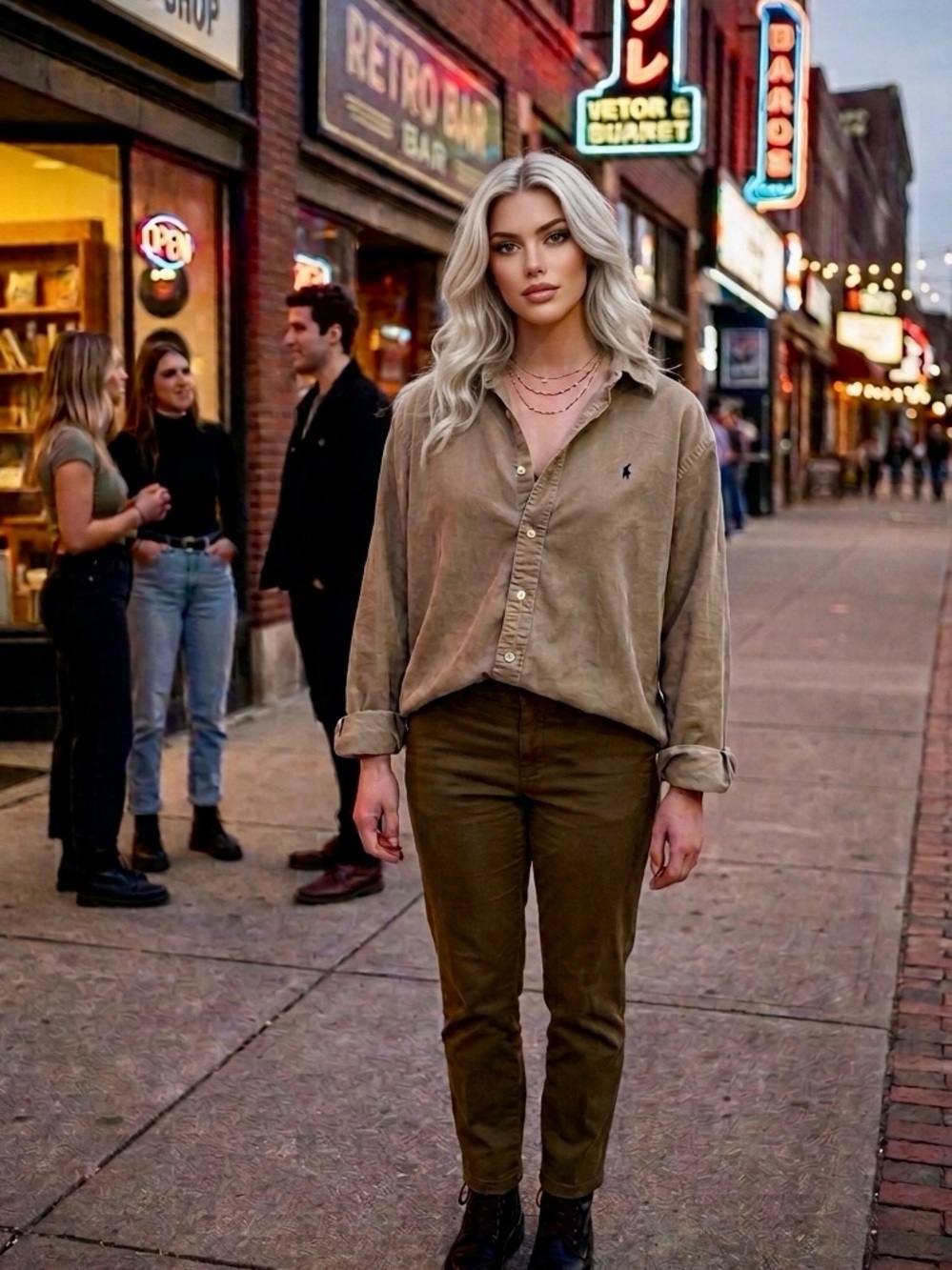Vintage Polo Ralph Lauren "Blaire" Button Down Shirt - Size L Olive Khaki